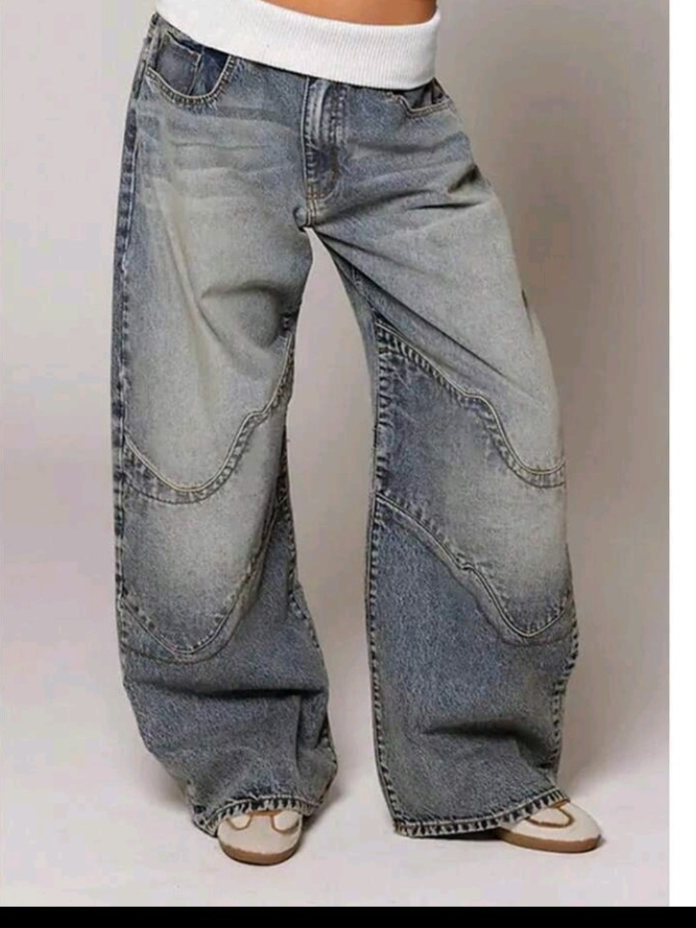 Wide-Leg Washed Blue Men's Jeans – Casual Comfort